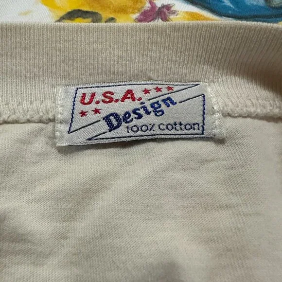 Vintage Betty Boop Boxing Men's White T Shirt Double Sided Graphics Size Large - Picture 2 of 4